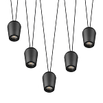 Подвесной светильник черными плафонами на длинных пересекающихся тросах Construction варинант исполнения - 3 | Loft Concept в Краснодаре