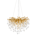Люстра подвесная с прозрачными стеклянными подвесками в форме капель Диаметр 60 см Droplet Chandelier варинант исполнения - 1 | Loft Concept в Краснодаре