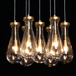 Люстра с 7-ю прозрачными плафонами из стекла в форме капли Lucid Rain  варинант исполнения - 5 | Loft Concept в Краснодаре