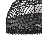 Подвесной светильник с округлым абажуром из черного ротанга Wicker Furniture варинант исполнения - 5 | Loft Concept в Краснодаре
