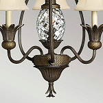 Люстра бронзового цвета с 3-мя кремовыми текстильными абажурами Hinkley варинант исполнения - 4 | Loft Concept в Краснодаре