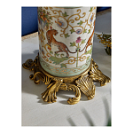 Ваза высокая из фарфора на бронзовом основании Turquoise Blooming Garden варинант исполнения - 5 | Loft Concept в Краснодаре