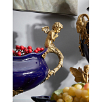 Чаша темно-синяя фарфоровая с бронзовыми ручками в виде ангелов Eden Garden варинант исполнения - 4 | Loft Concept в Краснодаре