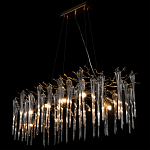 Люстра подвесная прямоугольная с бронзовыми акцентами и прозрачными стеклянными каплями Droplet Chandelier варинант исполнения - 4 | Loft Concept в Краснодаре