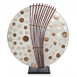 Настольная лампа из перламутра и дерева на подставке Indonesian Round Shell варинант исполнения - 2 | Loft Concept в Краснодаре