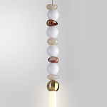 Подвесной светильник вытянутый с бусинами из белого и коричневого цвета PEARLS Suspension варинант исполнения - 4 | Loft Concept в Краснодаре