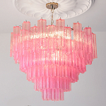 Элитная Люстра Textured Glass Pink Chandelier Ярко Розовое стекло варинант исполнения - 1 | Loft Concept в Краснодаре