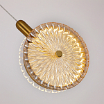 Подвесной светильник с плафоном из рельефного стекла Peony Glass Bronze  варинант исполнения - 3 | Loft Concept в Краснодаре