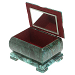 Шкатулка прямоугольная с зеркалом из натурального камня змеевик Stone Casket варинант исполнения - 3 | Loft Concept в Краснодаре