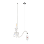 Подвесной светильник стеклянный в виде канделябра Curved Glass Chandelier варинант исполнения - 1 | Loft Concept в Краснодаре