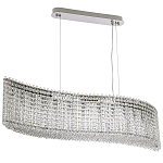 Линейная люстра изогнутой формы с хрустальными подвесками Crystal Art Chrome Linear Chandelier варинант исполнения - 2 | Loft Concept в Краснодаре