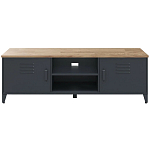 ТВ-тумба из металла и столешницей из массива дуба Metal Wood TV-Stand варинант исполнения - 1 | Loft Concept в Краснодаре