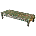Кофейный стол из массива тропического дерева с резным декором Capellan Green Coffee Table варинант исполнения - 1 | Loft Concept в Краснодаре