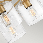 Потолочный светильник цвета латунь с пятью прозрачными цилиндрическими плафонами Hinkley варинант исполнения - 5 | Loft Concept в Краснодаре