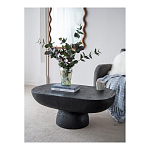 Столик кофейный черного цвета с овальной столешницей и круглым основанием Black Dalmen Table варинант исполнения - 2 | Loft Concept в Краснодаре