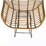 Стул барный с ротанговым плетением Half Bar Chair with Wicker с подлокотниками варинант исполнения - 7 | Loft Concept в Краснодаре