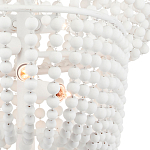 Люстра белая в форме спирали с декором из круглых деревянных бусин White Wooden Beads варинант исполнения - 1 | Loft Concept в Краснодаре