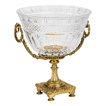 Чаша из рельефного стекла прозрачного цвета на бронзовой подставке Eden Garden варинант исполнения - 1 | Loft Concept в Краснодаре