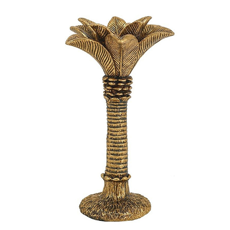 Подсвечник в форме пальмы с резными листьями и текстурным основанием Golden palm leaves Бронза Подсвечник в форме пальмы с резными листьями и текстурным основанием Golden palm leaves Бронза в Краснодаре | Loft Concept