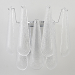 Бра с подвесками из рифленного стекла в форме капель на основании цвета хром Textured Glass варинант исполнения - 6 | Loft Concept в Краснодаре