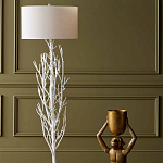 Торшер белый с цилиндрическим абажуром и каркасом в виде дерева Branched Tree варинант исполнения - 4 | Loft Concept в Краснодаре