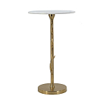 Столик с золотистым основанием в виде цветка и круглой мраморной столешницей Golden Snowdrop варинант исполнения - 3 | Loft Concept в Краснодаре
