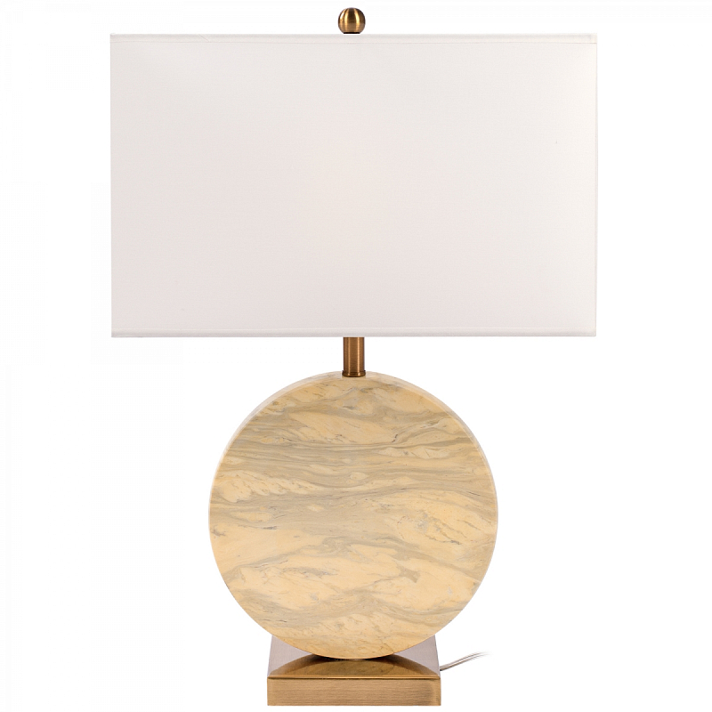 Настольная лампа Lua Grande Table Lamp beige marble Белый Бежево-серый Латунь в Краснодаре | Loft Concept 