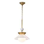 Подвесной светильник латунного цвета с конусовидным белым плафоном Quintiesse варинант исполнения - 3 | Loft Concept в Краснодаре