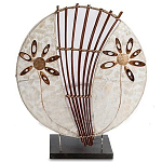 Настольная лампа из перламутра и дерева на подставке Indonesian Shell Flower варинант исполнения - 1 | Loft Concept в Краснодаре