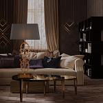 Настольная лампа на ажурном чугунном основании с серым абажуром Openwork Lamp варинант исполнения - 5 | Loft Concept в Краснодаре