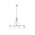 Люстра подвесная цвета никель с четырьмя матовыми стеклянными плафонами в современном стиле Generation Lighting варинант исполнения - 2 | Loft Concept в Краснодаре