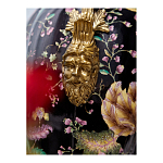 Ваза из фарфора черная с цветочной росписью и бронзовыми элементами Spring Garden варинант исполнения - 6 | Loft Concept в Краснодаре