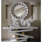 Зеркало белое с круглыми золотыми декоративными элементами Prince of the Church варинант исполнения - 2 | Loft Concept в Краснодаре