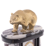 Часы настольные бронзовые с декором в виде медведя Bear Stone Clock варинант исполнения - 2 | Loft Concept в Краснодаре