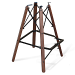 Барный стул со спинкой и подлокотниками на 4-х деревянных ножках Douglas Rhombus Синий Велюр варинант исполнения - 4 | Loft Concept в Краснодаре