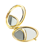 Зеркало карманное складное круглое из натурального камня Оникс в подарочной упаковке Gold Stone Mirrors варинант исполнения - 2 | Loft Concept в Краснодаре