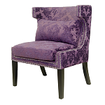 Полукресло с мягкой обивкой из жаккарда на 4-х ножках из массива березы Baroque Armchair violet варинант исполнения - 3 | Loft Concept в Краснодаре