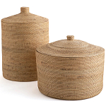 Плетеная корзина с крышкой Kheri Wicker Basket варинант исполнения - 2 | Loft Concept в Краснодаре