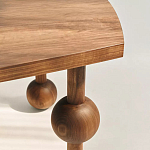 Обеденный стол деревянный с круглыми декоративными элементами на ножках Koko варинант исполнения - 2 | Loft Concept в Краснодаре