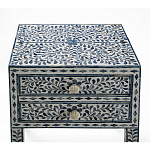 Тумбочка прикроватная White Pearl BEDSIDE CABINET 2 blue DRAWER варинант исполнения - 2 | Loft Concept в Краснодаре