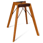 Стол обеденный с коричневой прямоугольной столешницей из керамики на четырех деревянных ножках Brown Ceramics варинант исполнения - 3 | Loft Concept в Краснодаре