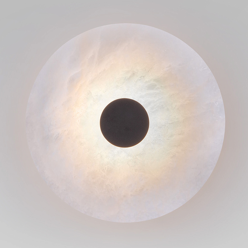 Бра светодиодный с мраморным рассеивателем черный  Черный Белый Мрамор Bianco в Краснодаре | Loft Concept 