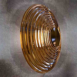 Бра с рельефным круглым плафоном янтарного цвета Savio Glass Disc Light варинант исполнения - 1 | Loft Concept в Краснодаре