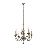 Люстра серебряного цвета с состаренным эффектом и декоративным подвесным шаром Kichler варинант исполнения - 2 | Loft Concept в Краснодаре