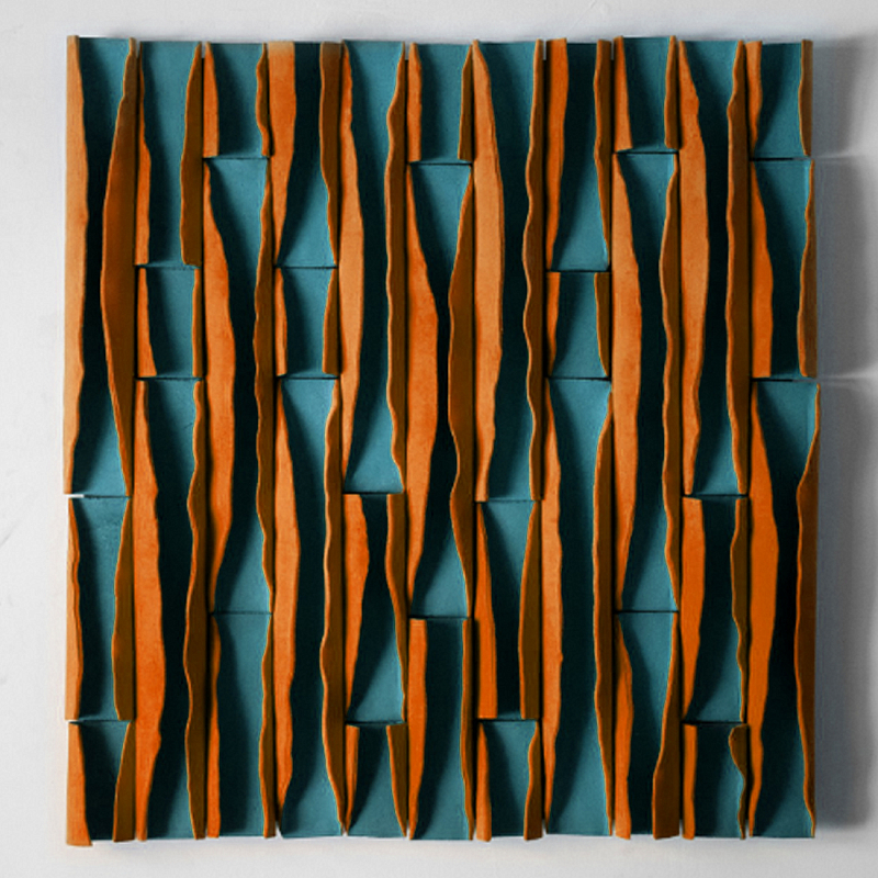 Объемное фактурное панно Metropolis Terracotta Бирюзовый Терракотовый в Краснодаре | Loft Concept 