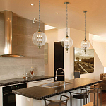 Подвесной светильник с прозрачным шарообразным стеклянным плафоном Feiss варинант исполнения - 6 | Loft Concept в Краснодаре