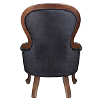 Кресло с мягкой обивкой из черного велюра на 4-х деревянных ножках Evelyn Classical Armchair варинант исполнения - 3 | Loft Concept в Краснодаре