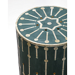 Приставной круглый столик с инкрустацией blue Mandika Bone Inlay  варинант исполнения - 1 | Loft Concept в Краснодаре