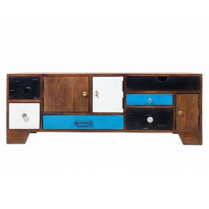ТВ-тумба из массива с разноцветными ящиками Fancy 