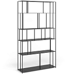 Стеллаж из металла широкий Wide Menzie Metal Rack Black варинант исполнения - 1 | Loft Concept в Краснодаре